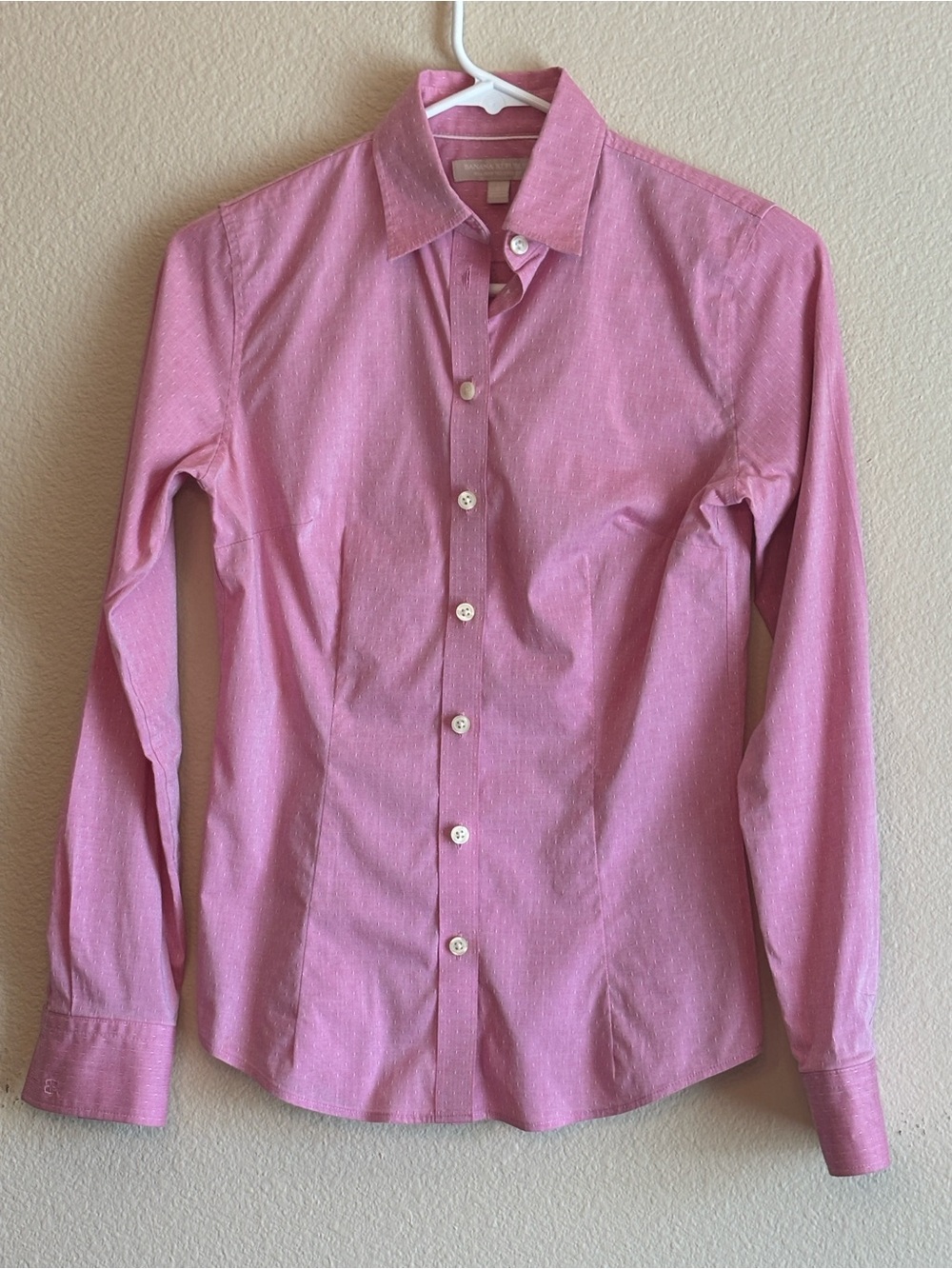 Banana Republic Pink Long-Sleeve Button Blouse